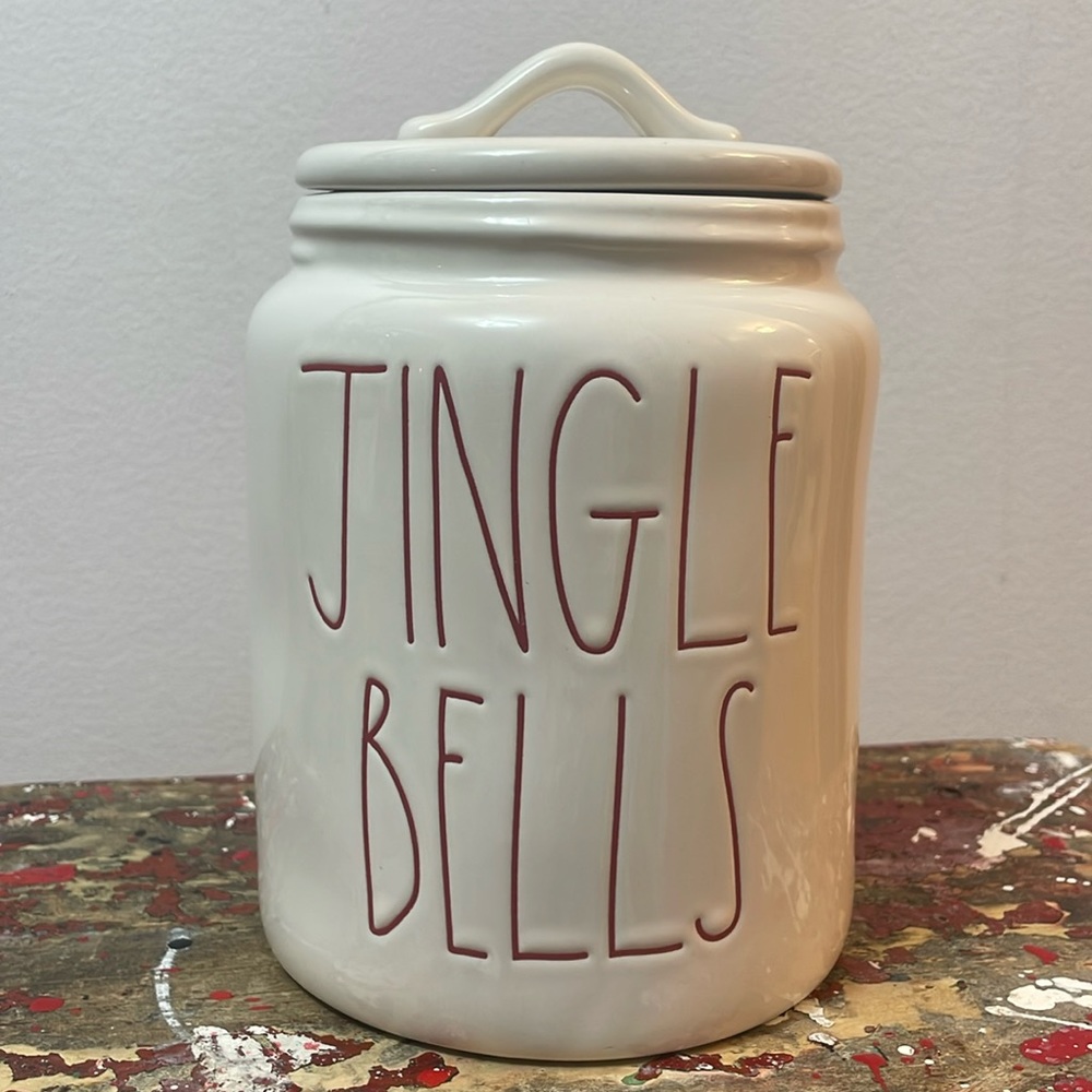 Rae Dunn Jingle Bells Canister Cookie Jar